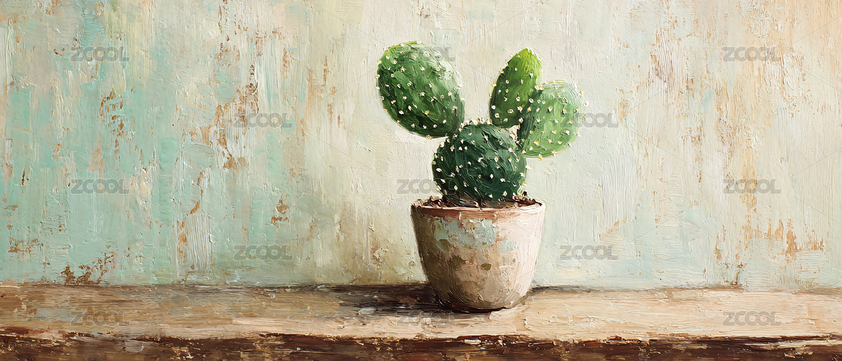 油畫風(fēng)盆栽仙人掌（主預(yù)覽-12763526） - 未分類 - 站酷設(shè)計師風(fēng)的眼睛f原創(chuàng)素材 - 站酷ZCOOL