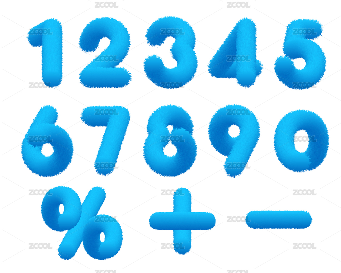 藍(lán)色矢量3D毛絨絨0到9數(shù)字元素。（主預(yù)覽-8044097） - 未分類 - 站酷設(shè)計(jì)師NiKiXi原創(chuàng)素材 - 站酷ZCOOL