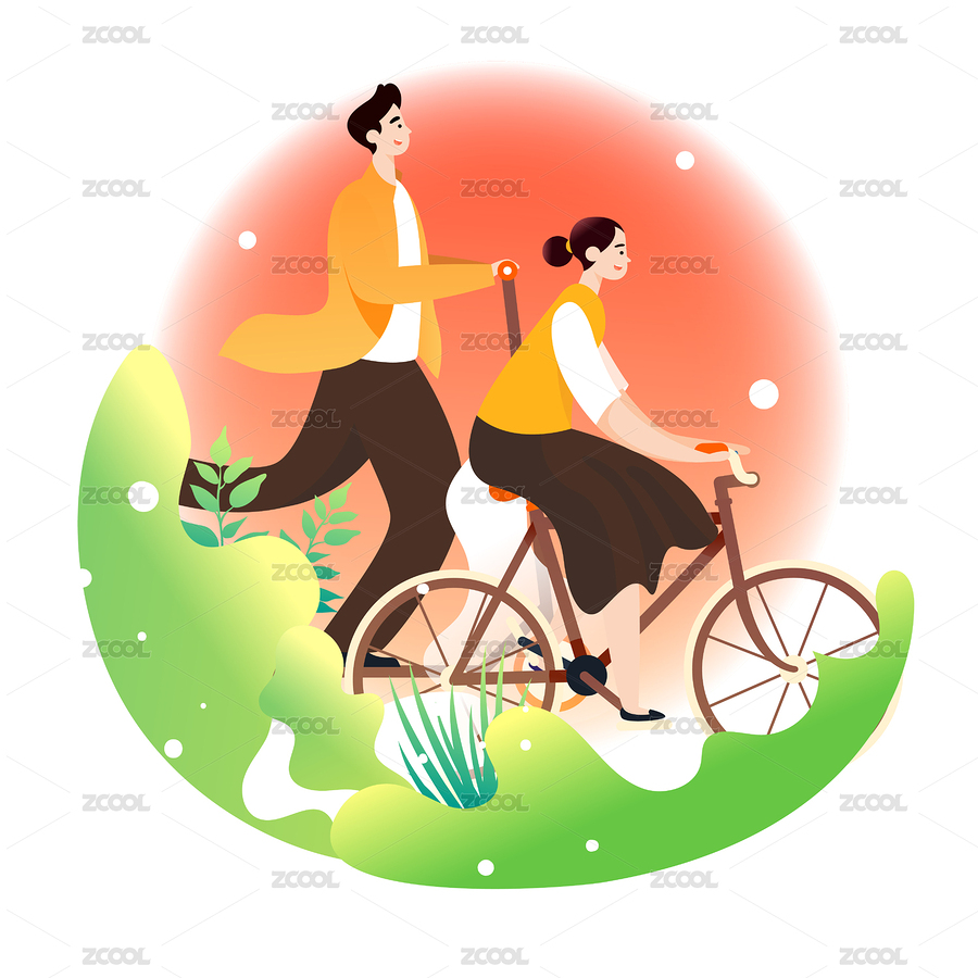 世界騎行日人物騎自行車健身運(yùn)動(dòng)出行插畫（主預(yù)覽-4345186） - 未分類 - 站酷設(shè)計(jì)師熊伍_原創(chuàng)素材 - 站酷ZCOOL