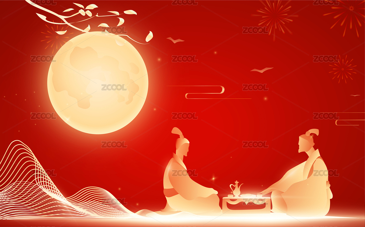 國風(fēng)兩個古代人物中秋之夜暢談對飲賞月插畫（主預(yù)覽-8749794） - 未分類 - 站酷設(shè)計師無邊苦海原創(chuàng)素材 - 站酷ZCOOL