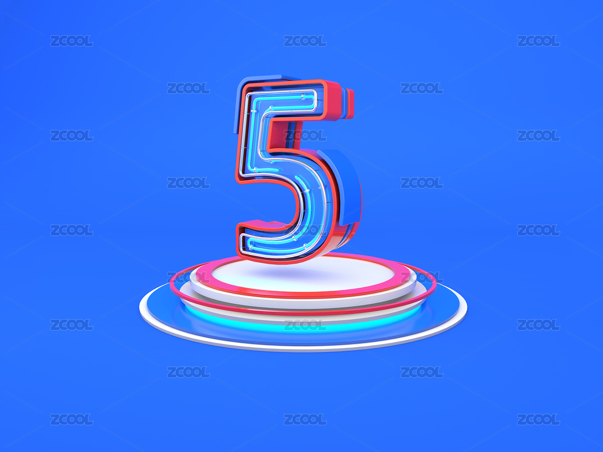 有發(fā)光燈帶的三維立體數(shù)字5（主預(yù)覽-6604799） - 未分類(lèi) - 站酷設(shè)計(jì)師亂畫(huà)的示綺原創(chuàng)素材 - 站酷ZCOOL