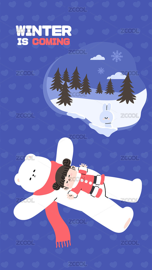 冬眠的熊和小女孩（主預覽-6150103） - 未分類 - 站酷設計師seecootee原創(chuàng)素材 - 站酷ZCOOL