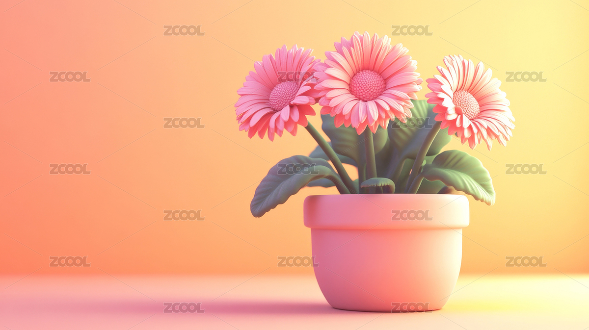 3D立体花盆植物插图（主预览-8540817） - 未分类 - 站酷设计师ABin创意原创素材 - 站酷ZCOOL