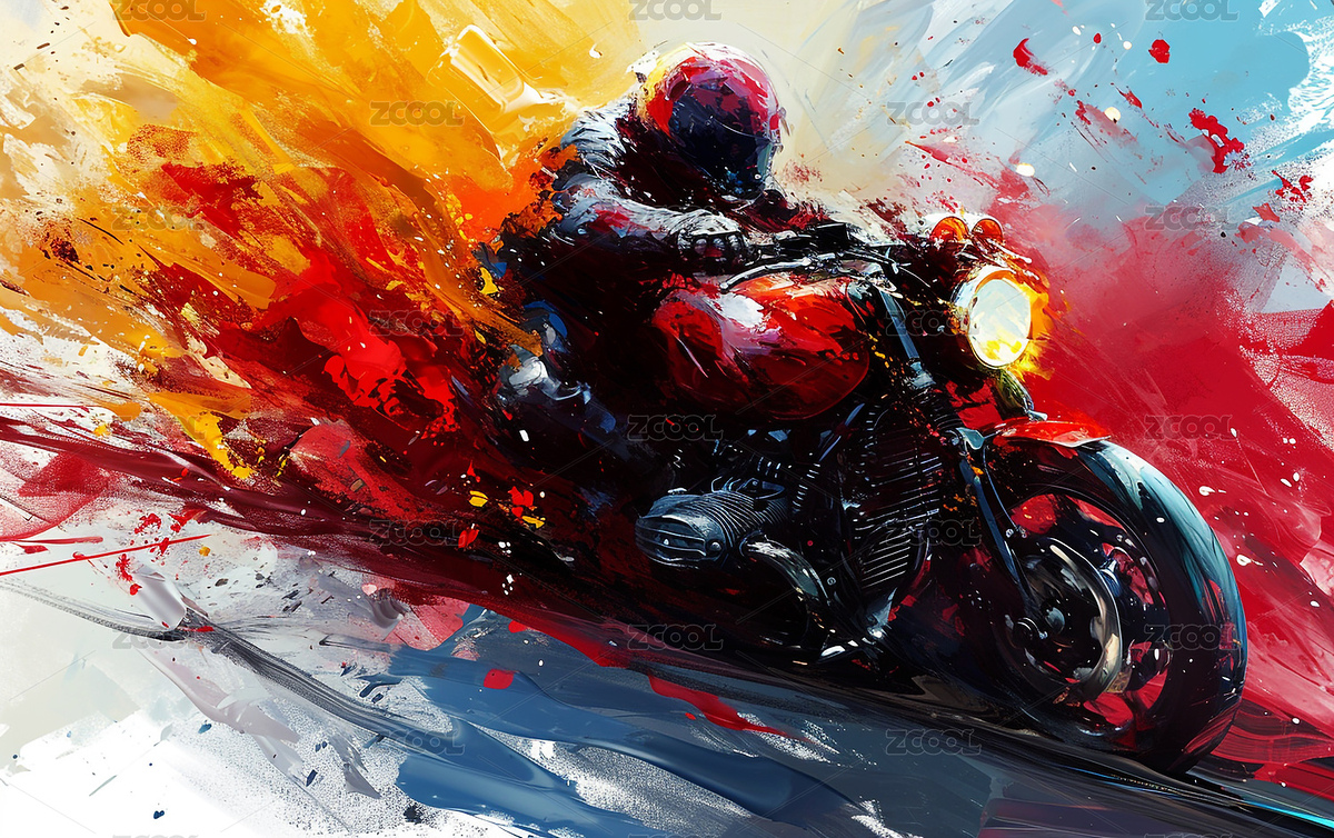 摩托車騎手騎著摩托車參加車賽插圖（主預(yù)覽-7198111） - 未分類 - 站酷設(shè)計(jì)師曇華碎影原創(chuàng)素材 - 站酷ZCOOL