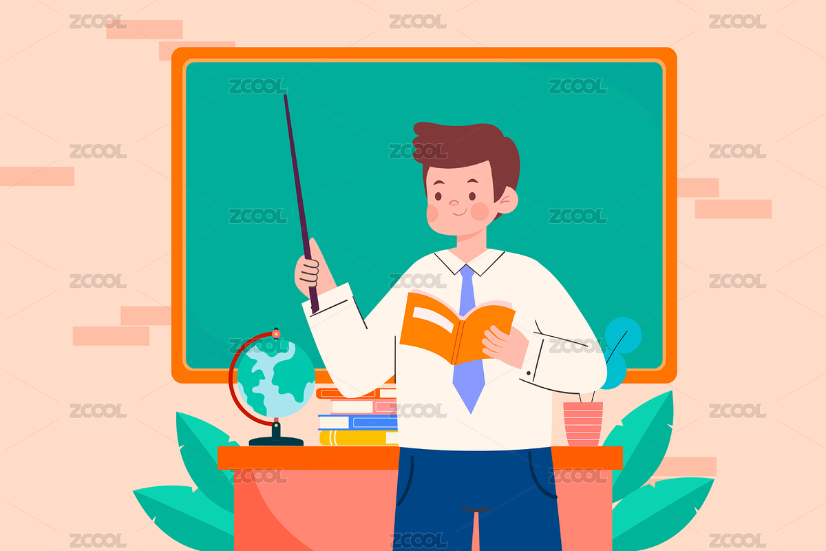 黑板前講課的男老師矢量插畫（主預(yù)覽-6694920） - 未分類 - 站酷設(shè)計(jì)師jingzheer原創(chuàng)素材 - 站酷ZCOOL