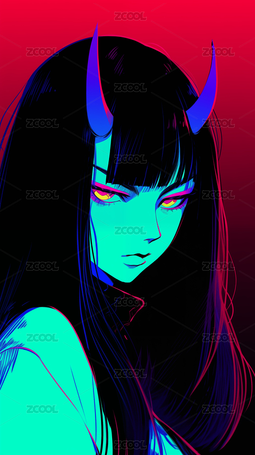 手繪卡通漂亮的惡魔女孩插畫（主預(yù)覽-8849546） - 未分類 - 站酷設(shè)計(jì)師大田俊后生原創(chuàng)素材 - 站酷ZCOOL