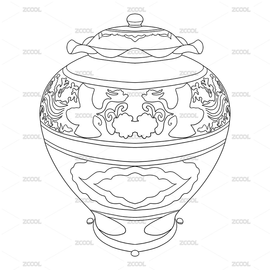 雷州窯釉下褐彩鳳鳥紋荷葉蓋罐（主預(yù)覽-5473729） - 未分類 - 站酷設(shè)計師燈燈登原創(chuàng)素材 - 站酷ZCOOL