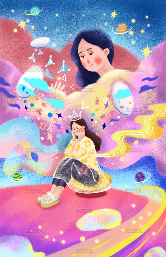 关注自我内心世界的年轻女性（主预览-9070663） - 未分类 - 站酷设计师_衣半仙_原创素材 - 站酷ZCOOL