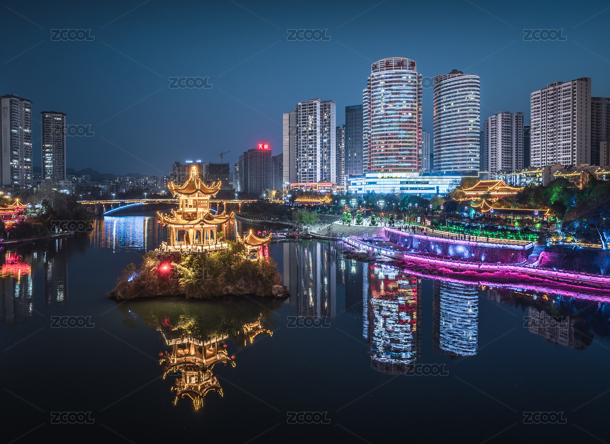 貴州銅仁市中南門古城錦江城市高樓夜景航拍（主預覽-8874346） - 未分類 - 站酷設計師陳小羊Timeline原創(chuàng)素材 - 站酷ZCOOL