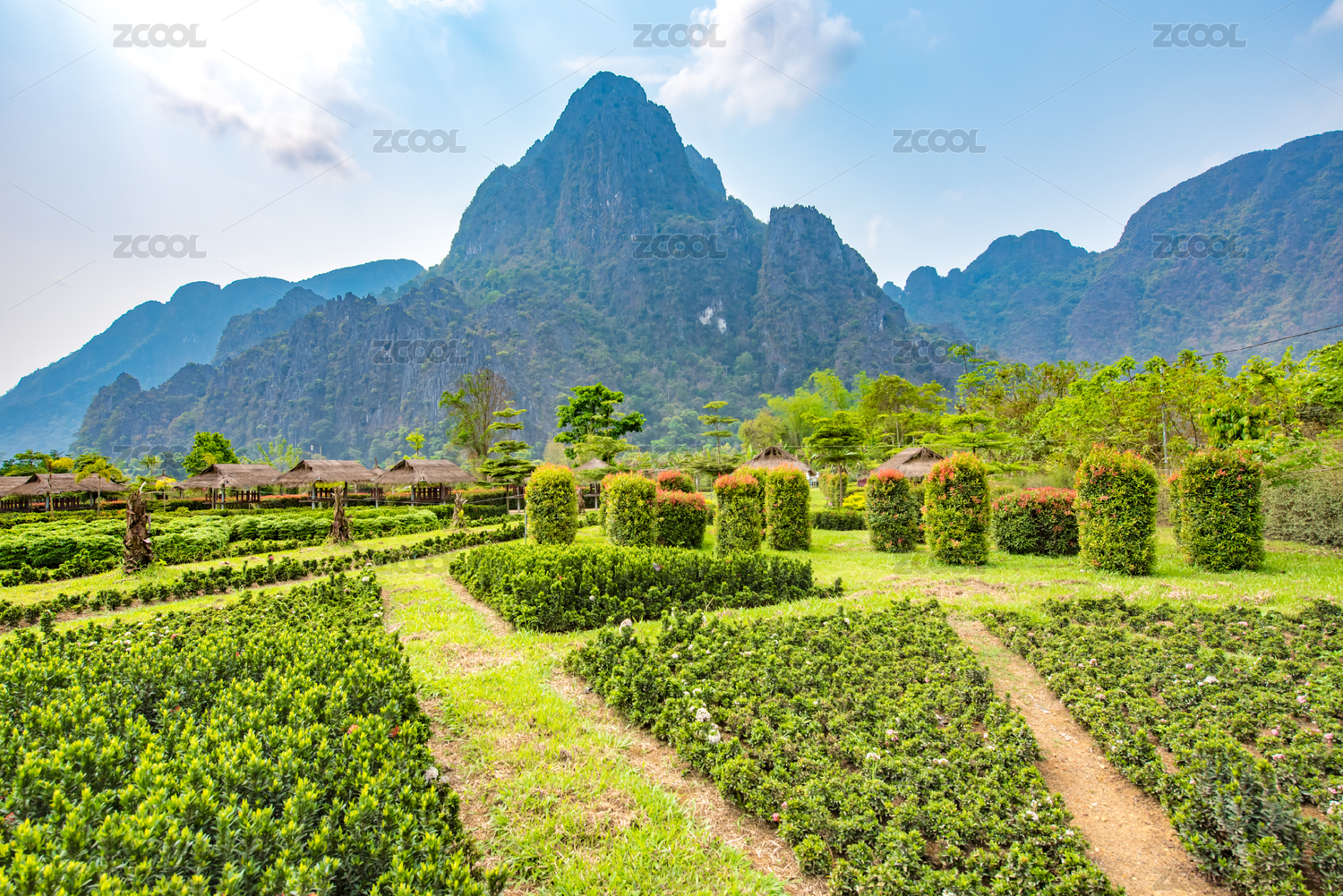 Scenic Landscape in Vang Vieng, Laos, Southeast Asia