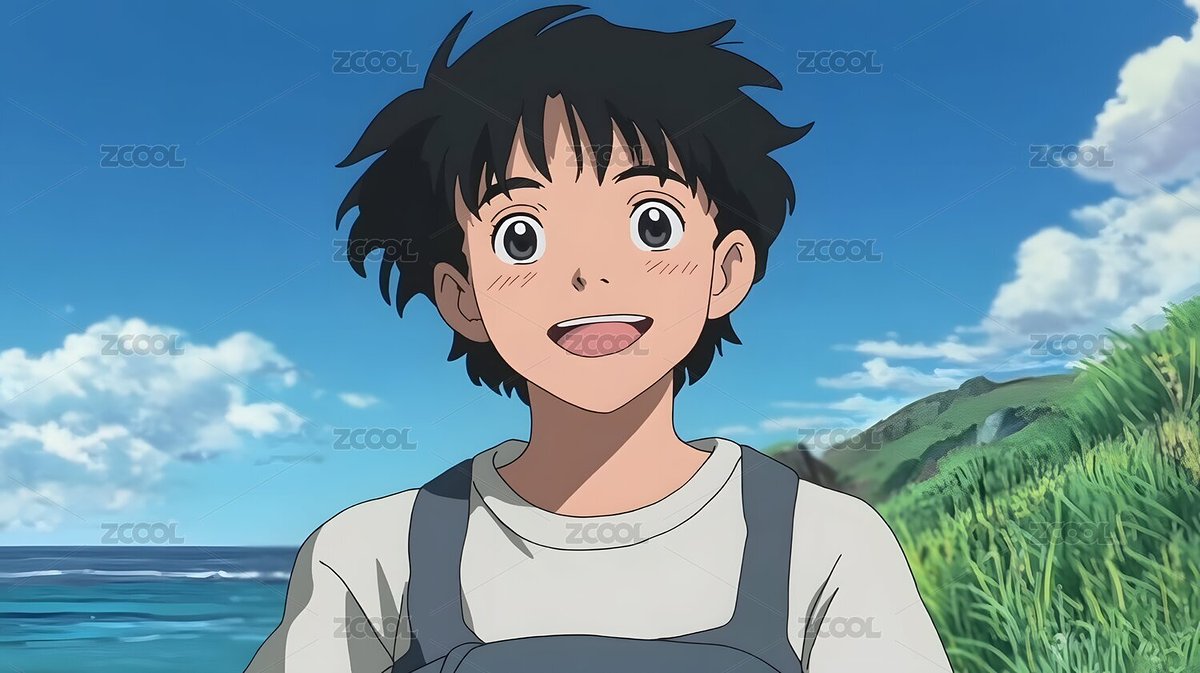 宮崎駿日漫人物年輕亞洲男孩微笑半身肖像（主預(yù)覽-3391919） - 未分類 - 站酷設(shè)計(jì)師DEX2011原創(chuàng)素材 - 站酷ZCOOL