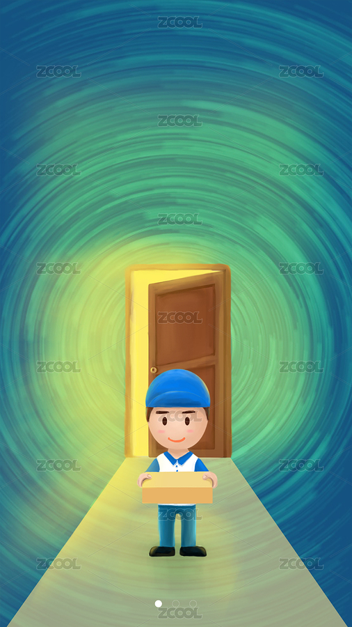 送快遞的小哥穿越時(shí)空門快速送達(dá)快遞（主預(yù)覽-1869968） - 未分類 - 站酷設(shè)計(jì)師漫話連萌原創(chuàng)素材 - 站酷ZCOOL