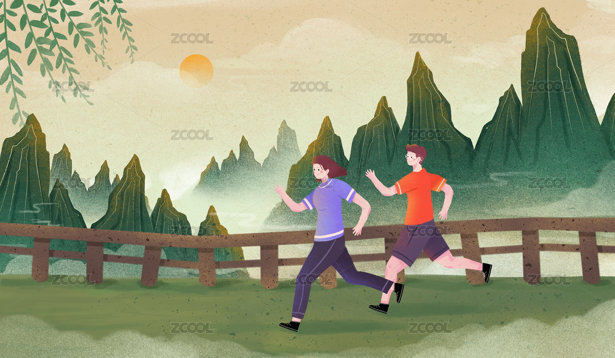 全民健身日正在爬山進(jìn)行熱身跑步的兩個(gè)人（主預(yù)覽-8366402） - 未分類 - 站酷設(shè)計(jì)師果粒Life原創(chuàng)素材 - 站酷ZCOOL