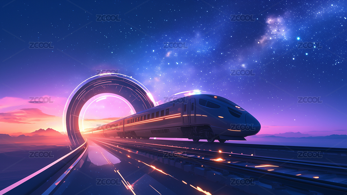科幻磁懸浮火車高速通過磁力環(huán)賽博3D插畫（主預(yù)覽-7793764） - 未分類 - 站酷設(shè)計師亂畫的示綺原創(chuàng)素材 - 站酷ZCOOL