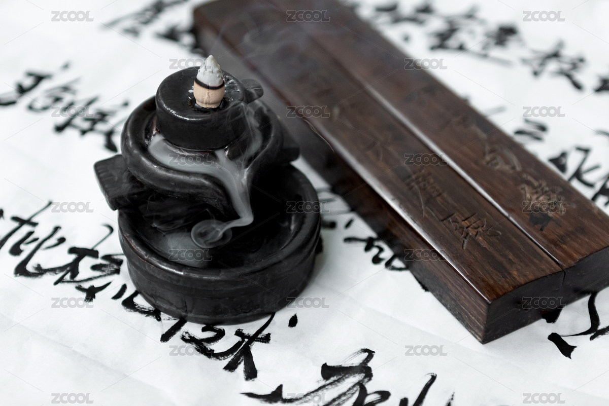 放在書法作品上的香爐和鎮(zhèn)尺（主預(yù)覽-3385021） - 未分類 - 站酷設(shè)計師家有糧田千萬畝原創(chuàng)素材 - 站酷ZCOOL