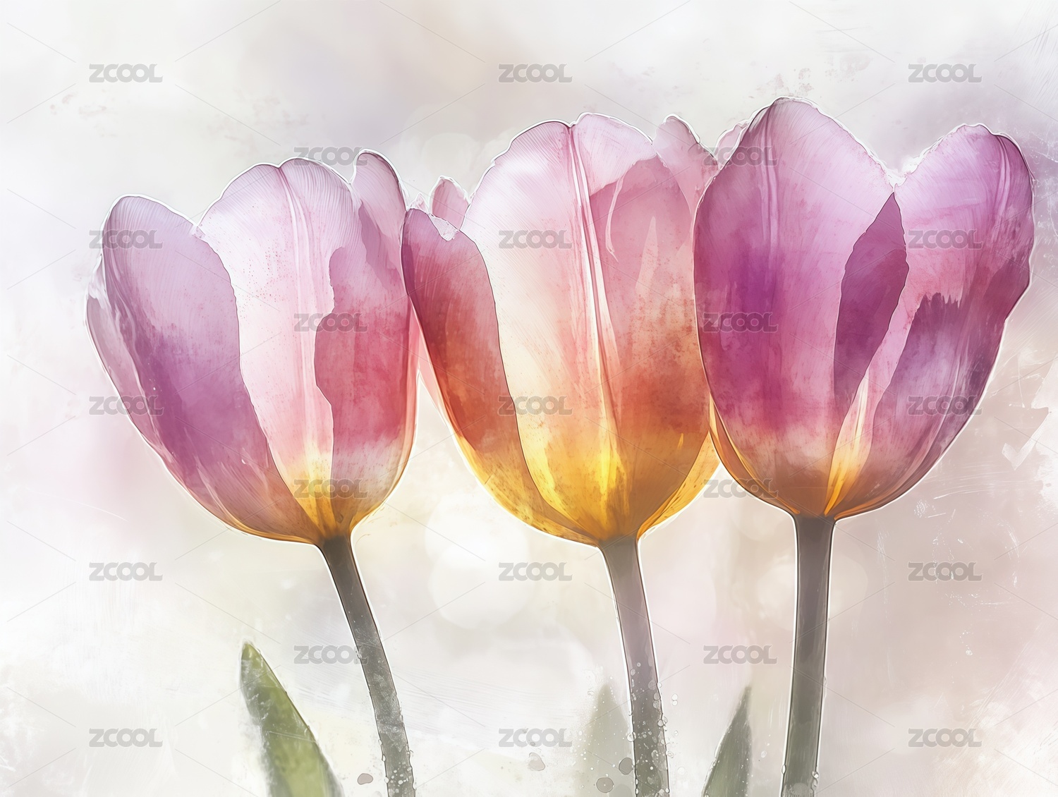水彩花卉图案插画背景