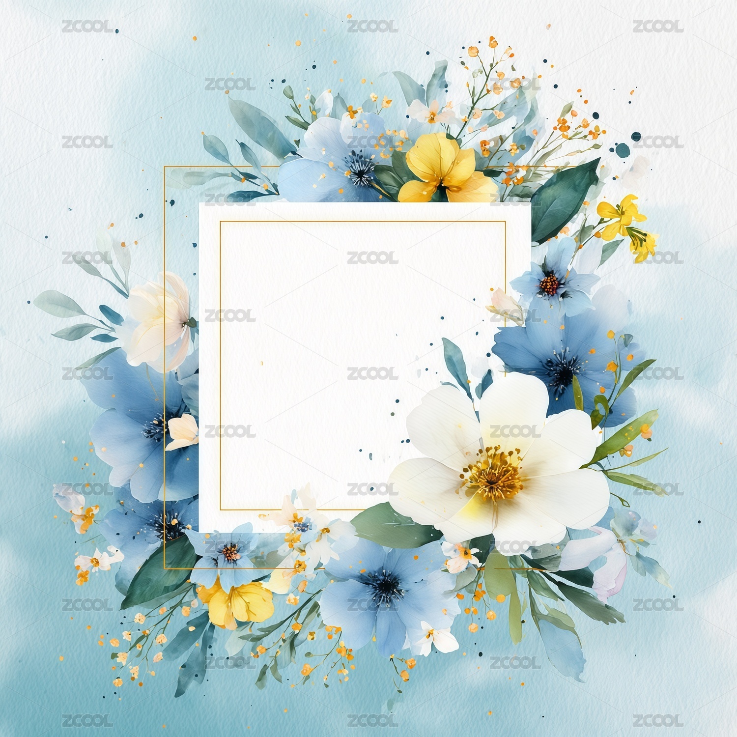 水彩花卉图案插画背景