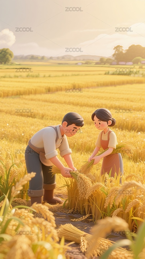 秋分节气秋天收麦子（主预览-10744320） - 未分类 - 站酷设计师站酷素材原创素材 - 站酷ZCOOL