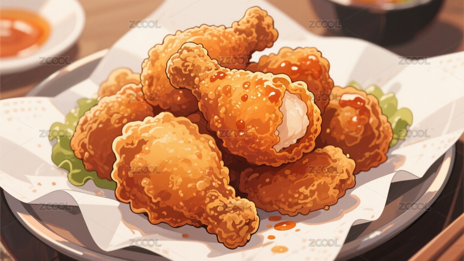 餐饮插画背景素材