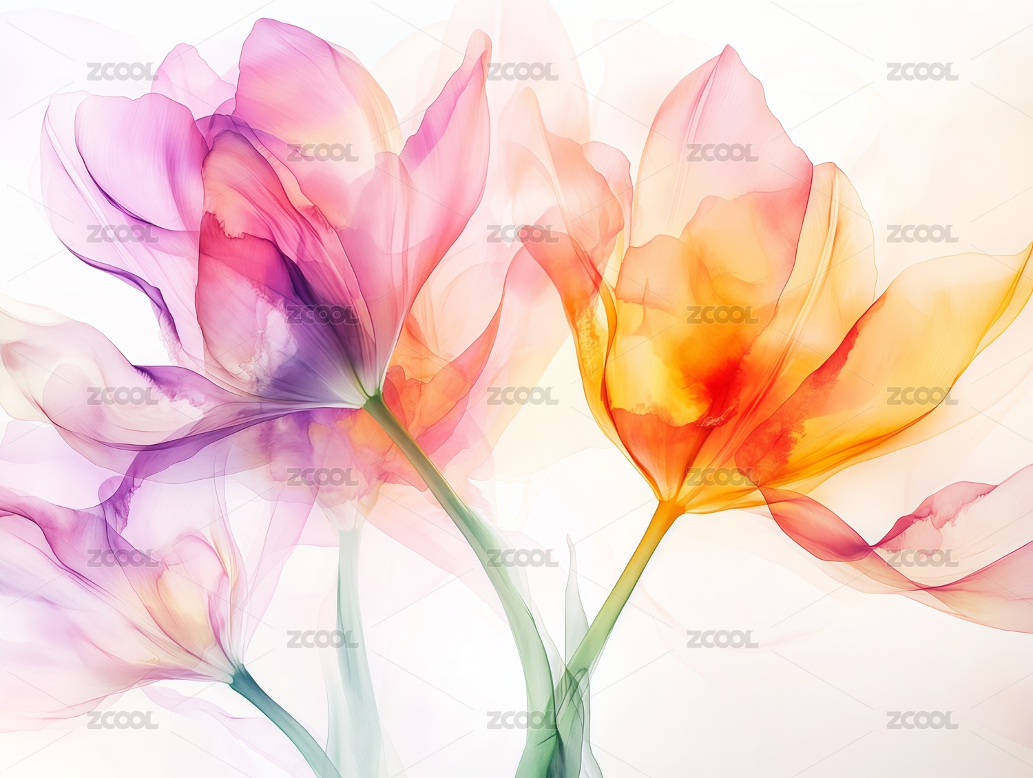 水彩花卉图案插画背景