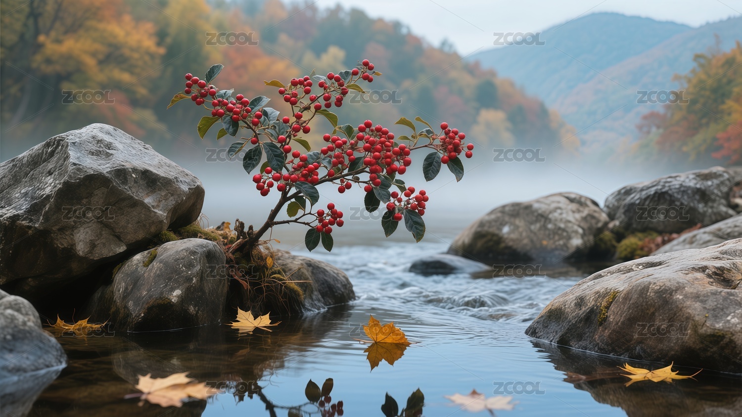 写实摄影重阳节茱萸秋景背景
