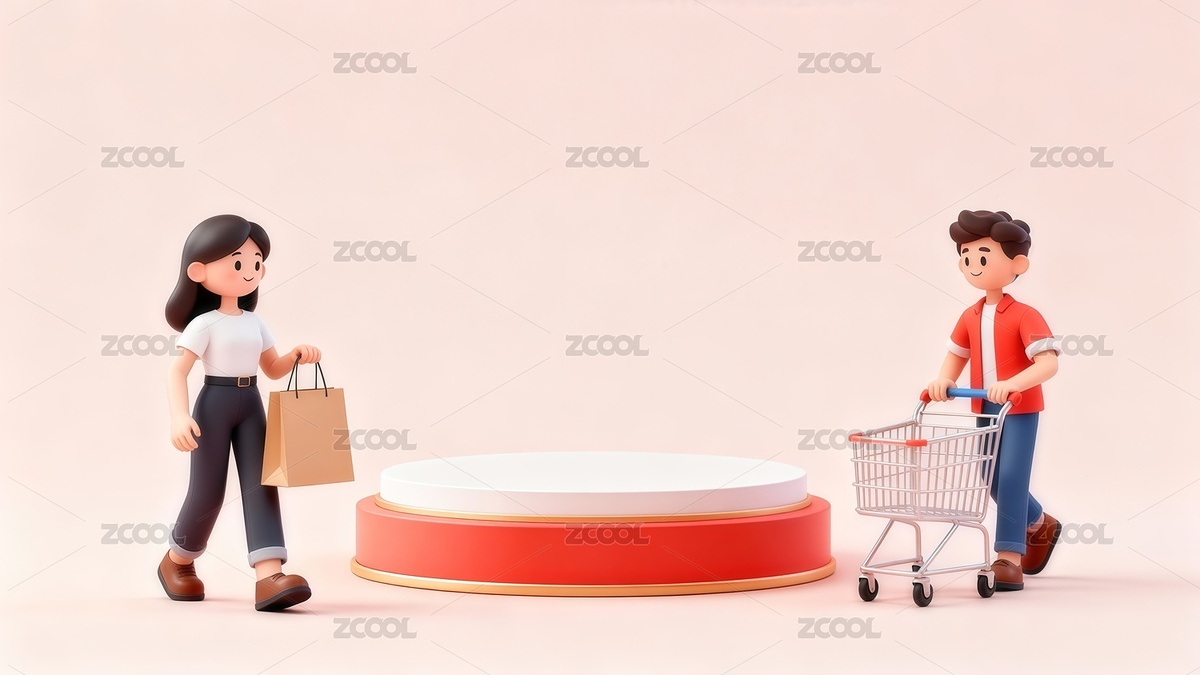 卡通風(fēng)格電商展臺(tái)插畫(huà)（主預(yù)覽-11471344） - 未分類(lèi) - 站酷設(shè)計(jì)師站酷素材原創(chuàng)素材 - 站酷ZCOOL