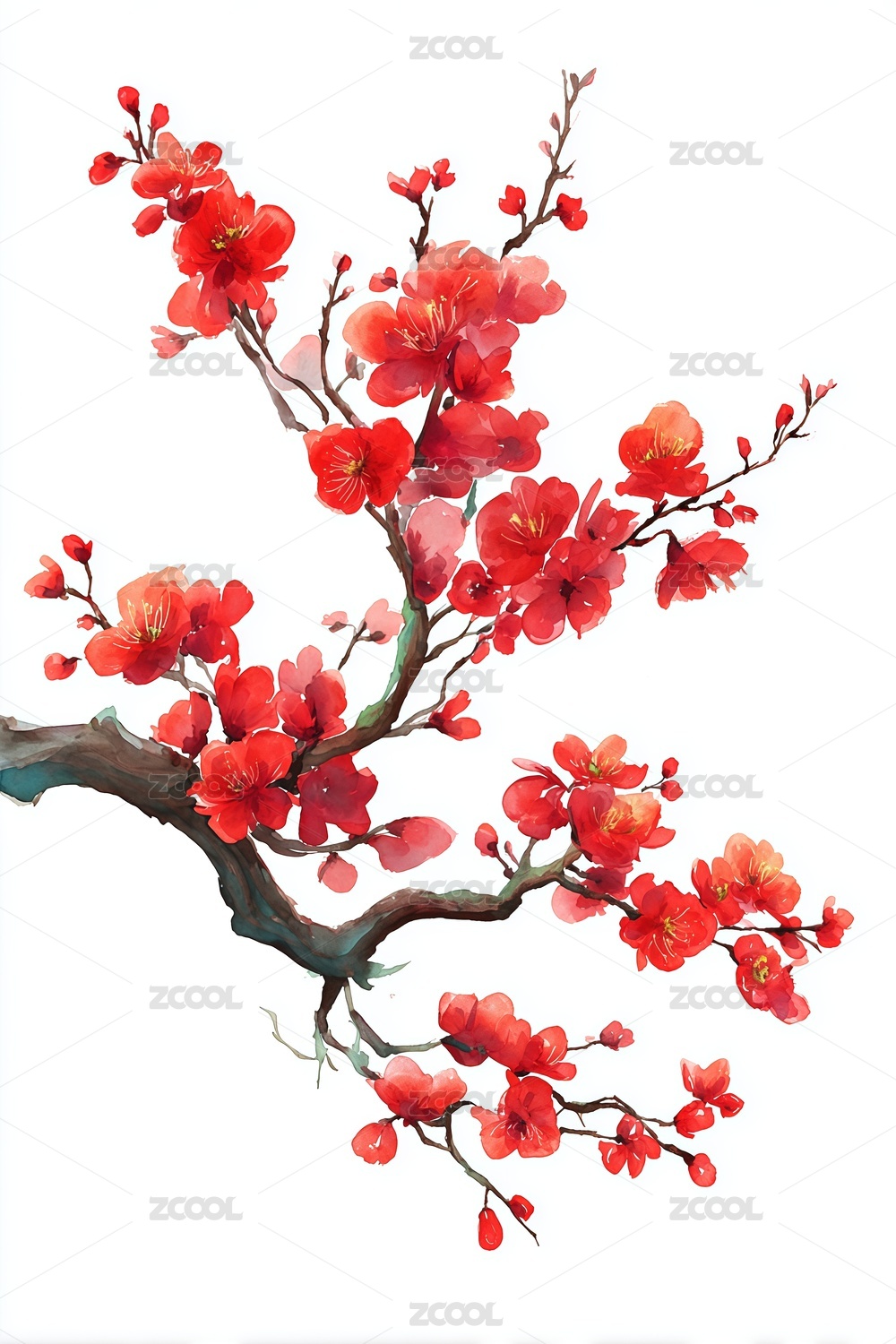 水彩花卉图案插画背景