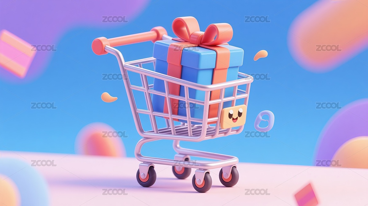 3D卡通風(fēng)格購(gòu)物車與禮盒場(chǎng)景插畫（主預(yù)覽-11470540） - 未分類 - 站酷設(shè)計(jì)師站酷素材原創(chuàng)素材 - 站酷ZCOOL
