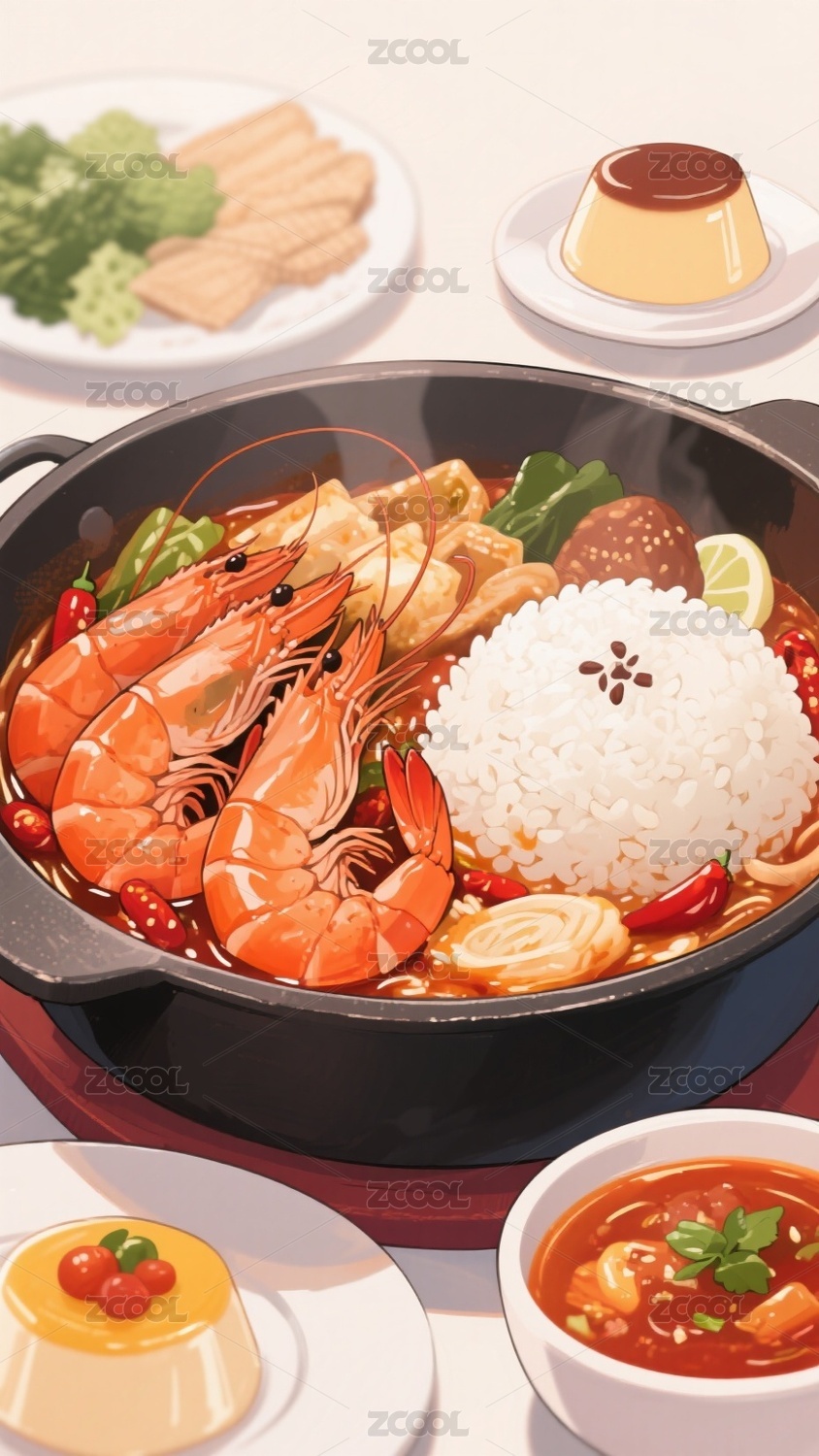 餐饮插画背景素材