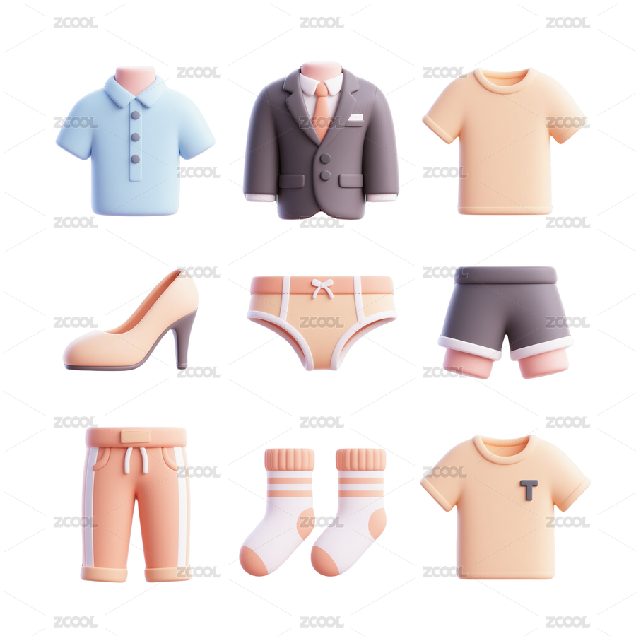 3D服装品类电商图标-免抠图icon（主预览-10098911） - 未分类 - 站酷设计师站酷素材原创素材 - 站酷ZCOOL