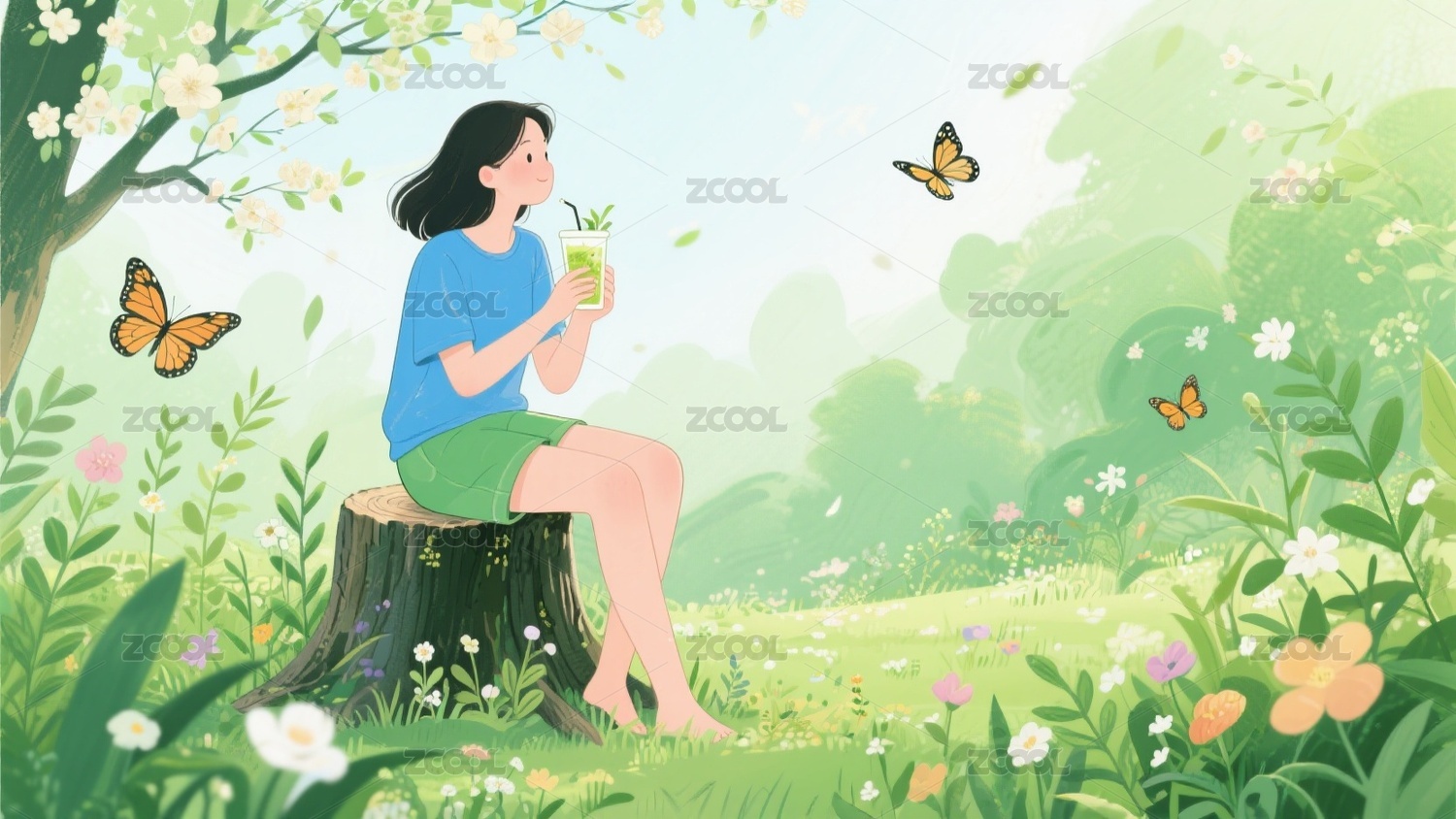 处暑插画素材