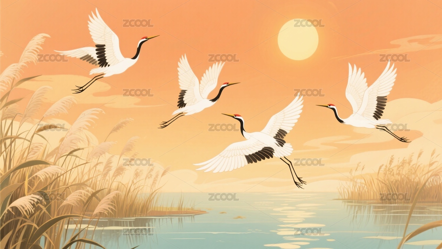 白露节气插画素材