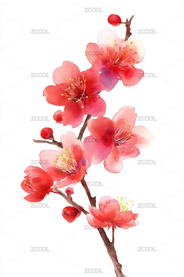 水彩花卉图案插画背景（主预览-10085981） - 未分类 - 站酷设计师站酷素材原创素材 - 站酷ZCOOL