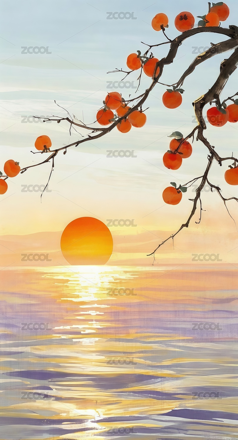 二十四节气寒露霜降节气插画