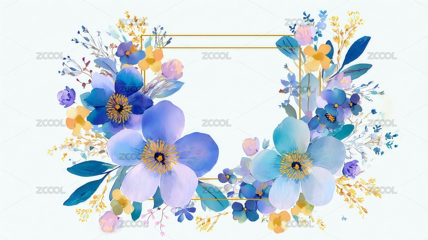 水彩花卉图案插画背景