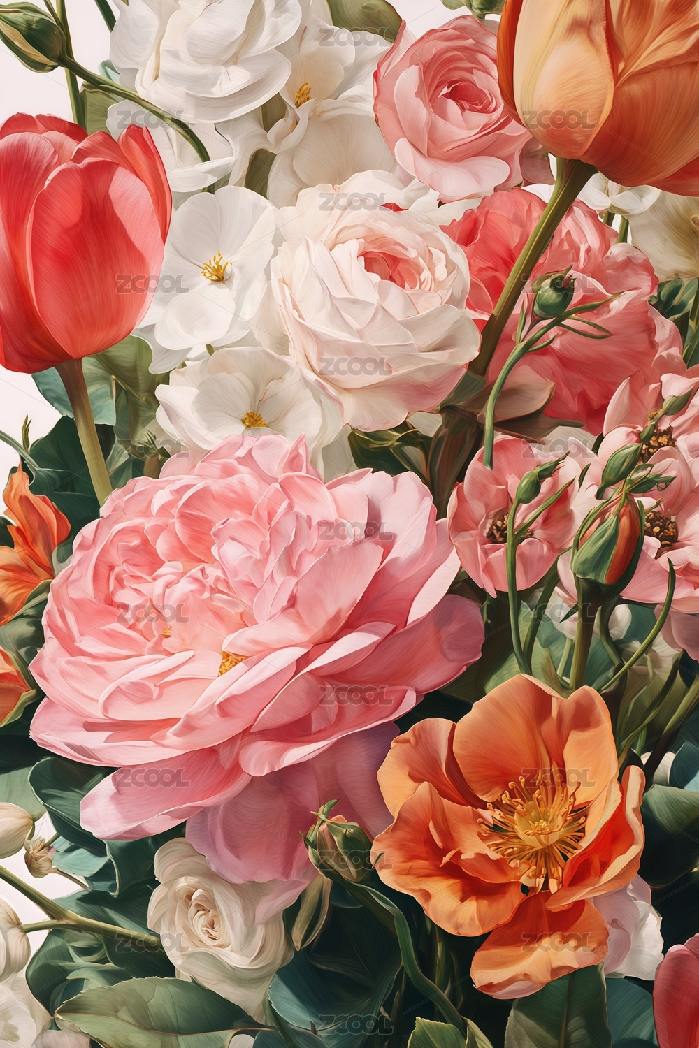 水彩花卉图案插画背景