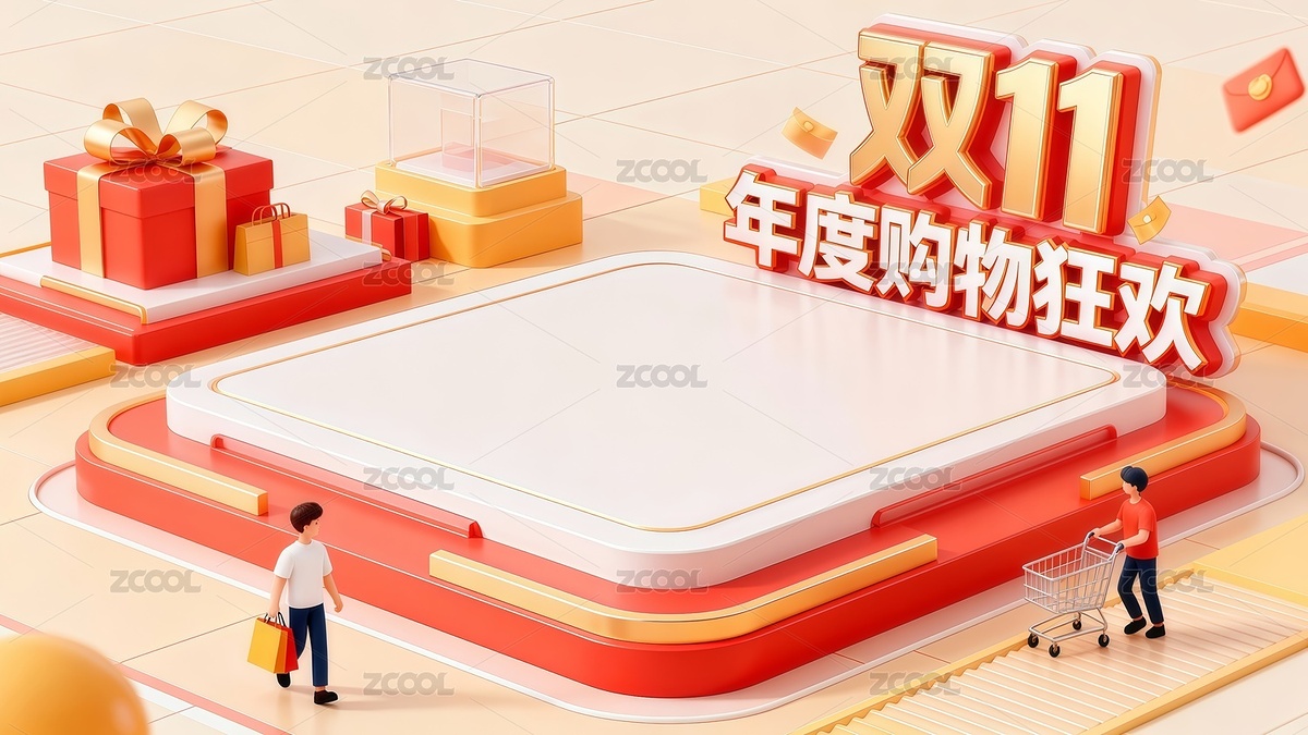 卡通风格双十一电商展台插画（主预览-11471332） - 未分类 - 站酷设计师站酷素材原创素材 - 站酷ZCOOL