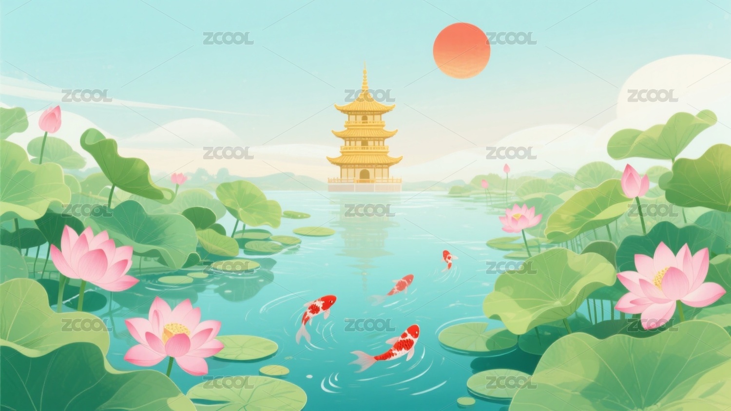 处暑插画素材