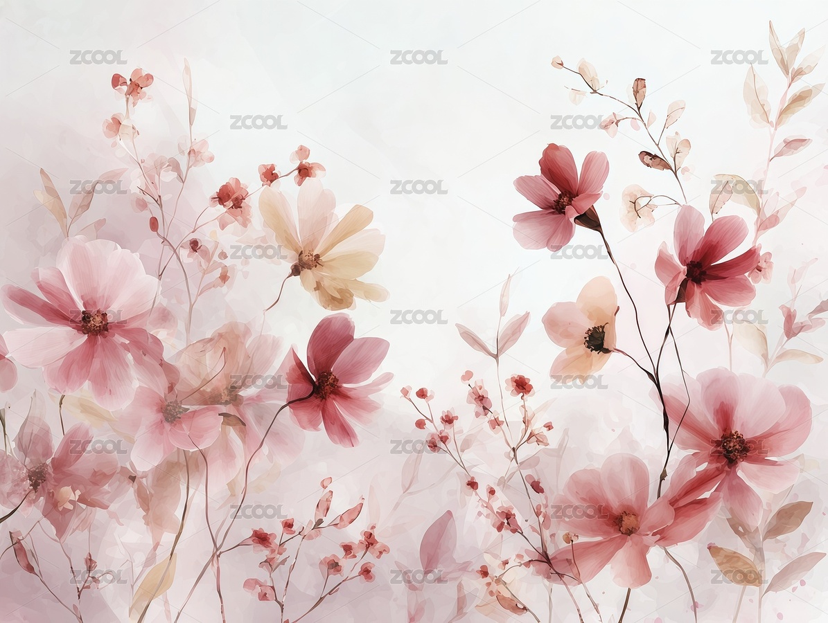 水彩花卉图案插画背景（主预览-10086094） - 未分类 - 站酷设计师站酷素材原创素材 - 站酷ZCOOL