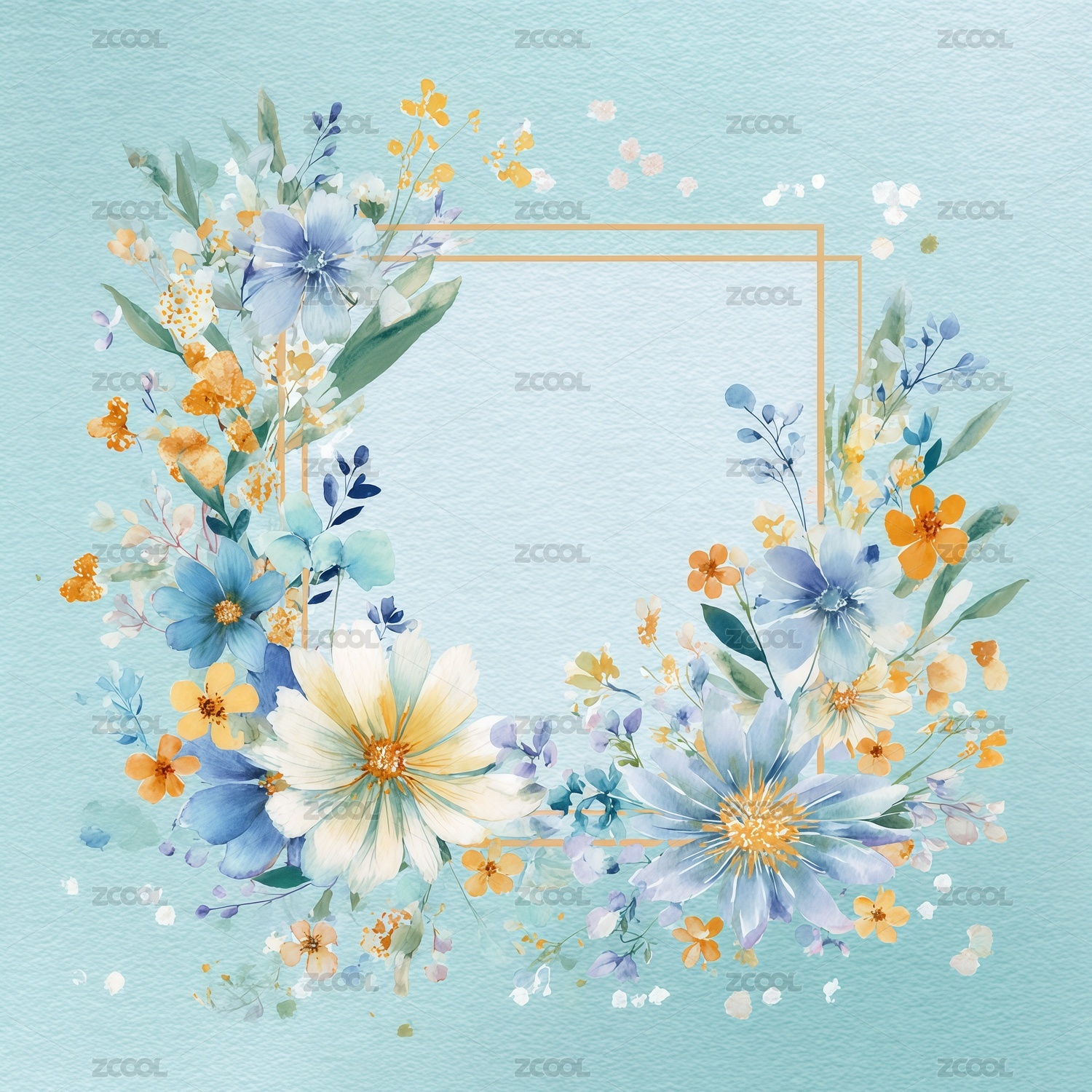 水彩花卉图案插画背景