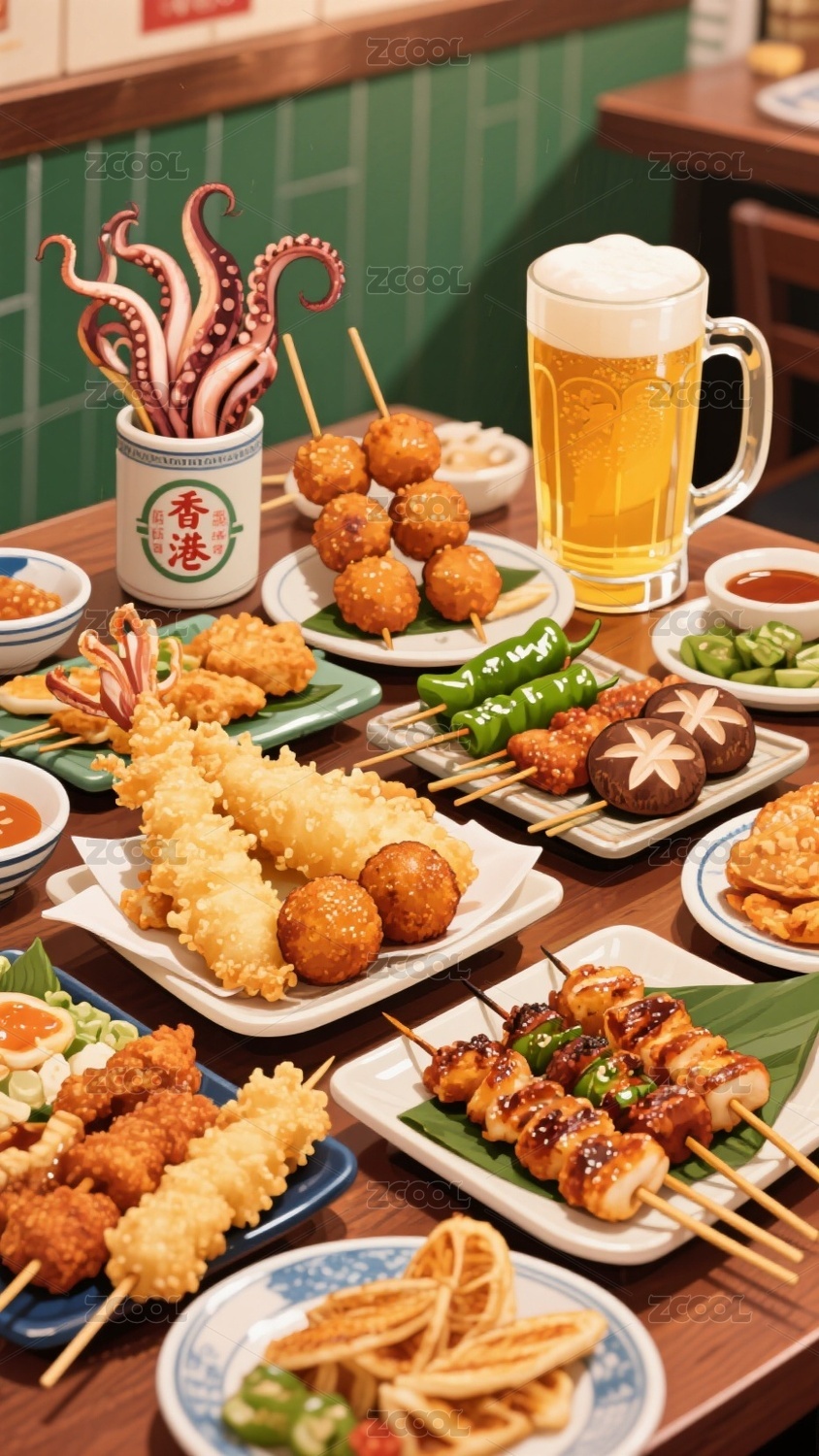 餐饮插画背景素材