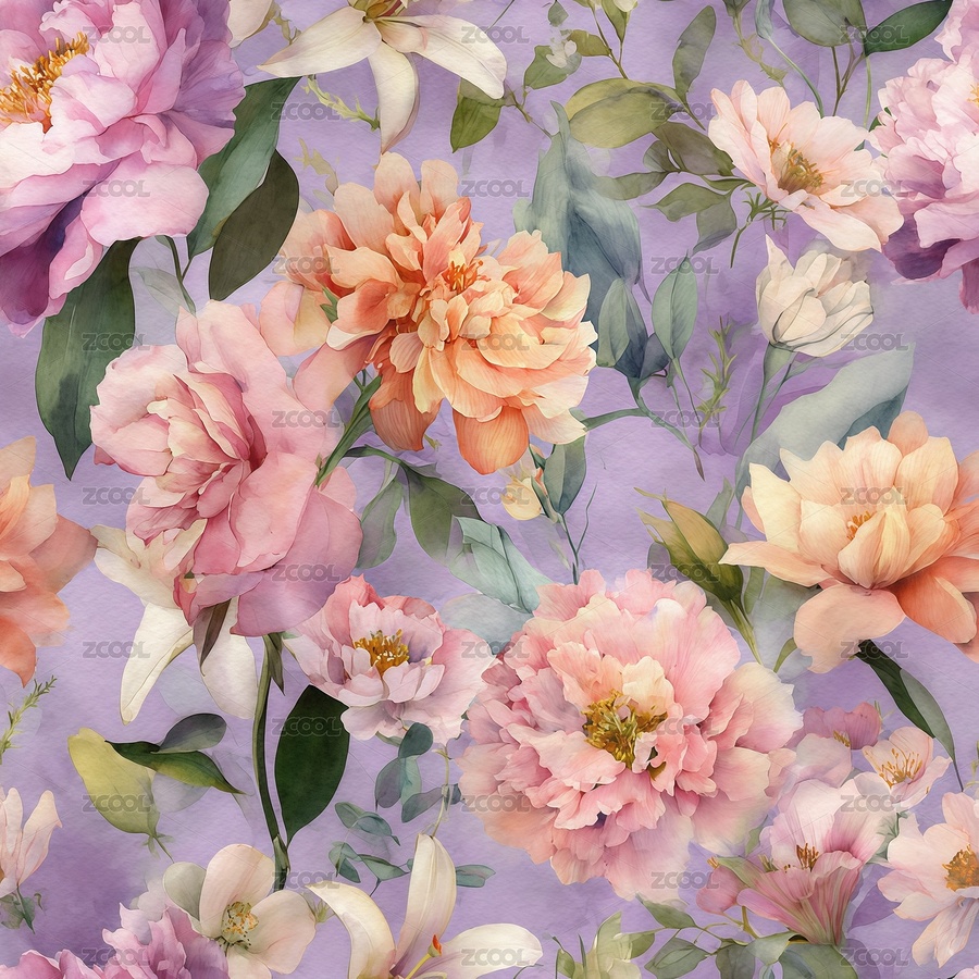 水彩花卉图案插画背景（主预览-10086150） - 未分类 - 站酷设计师站酷素材原创素材 - 站酷ZCOOL
