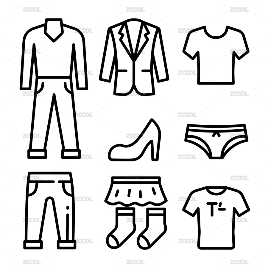 線條風(fēng)服裝品類電商圖標(biāo)-免摳圖icon（主預(yù)覽-10098922） - 未分類 - 站酷設(shè)計師站酷素材原創(chuàng)素材 - 站酷ZCOOL