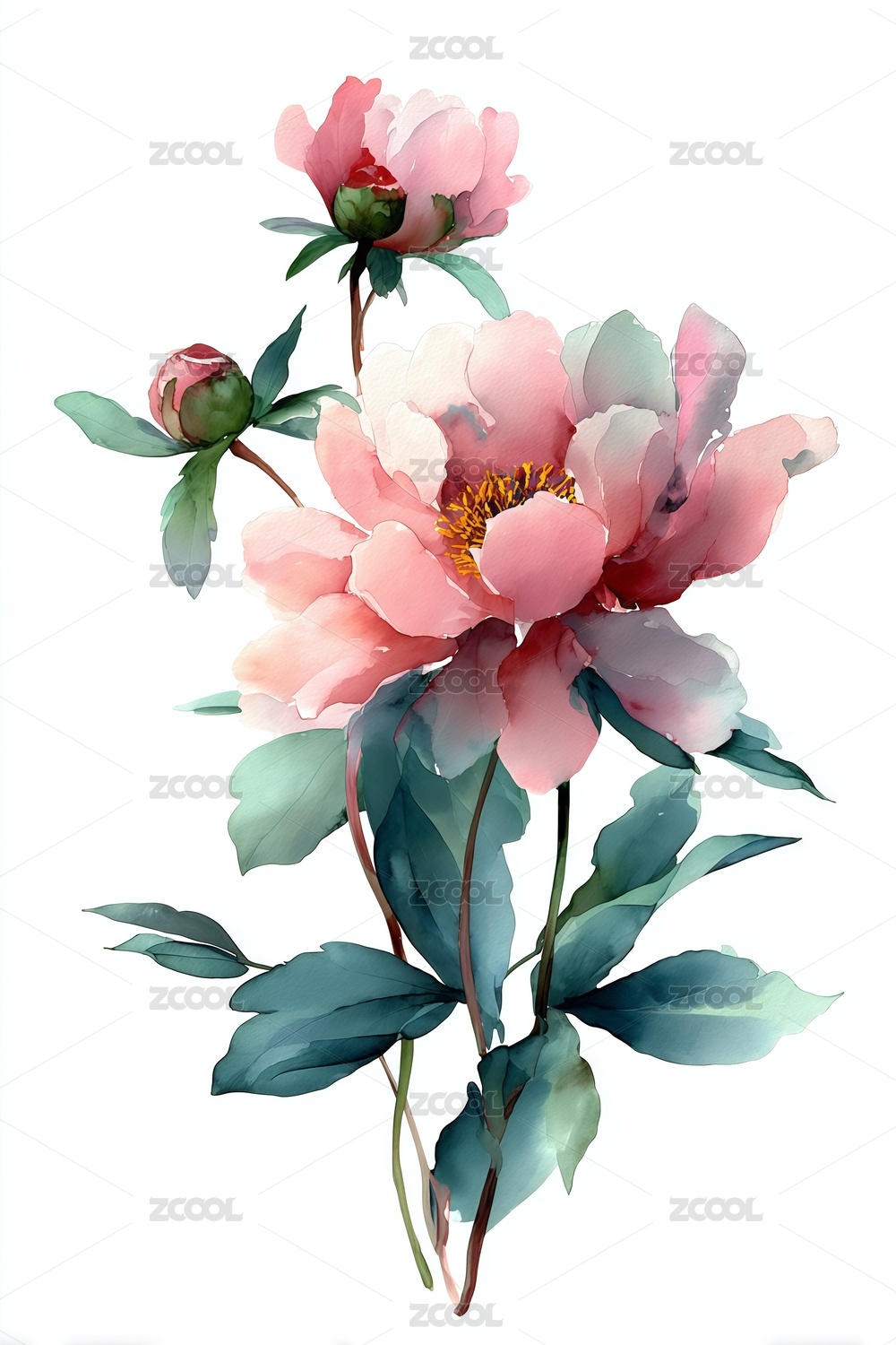 水彩花卉图案插画背景