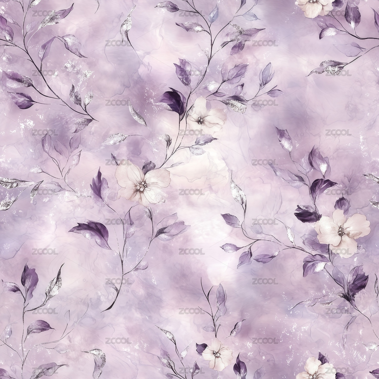 水彩花卉图案插画背景