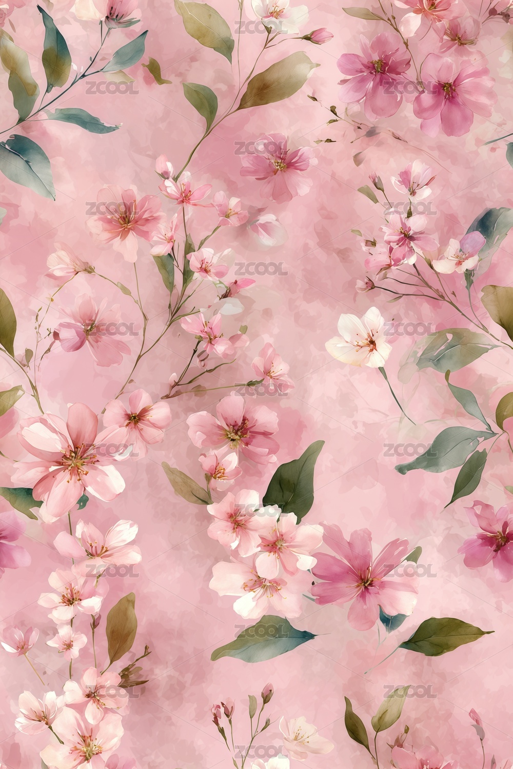 水彩花卉图案插画背景