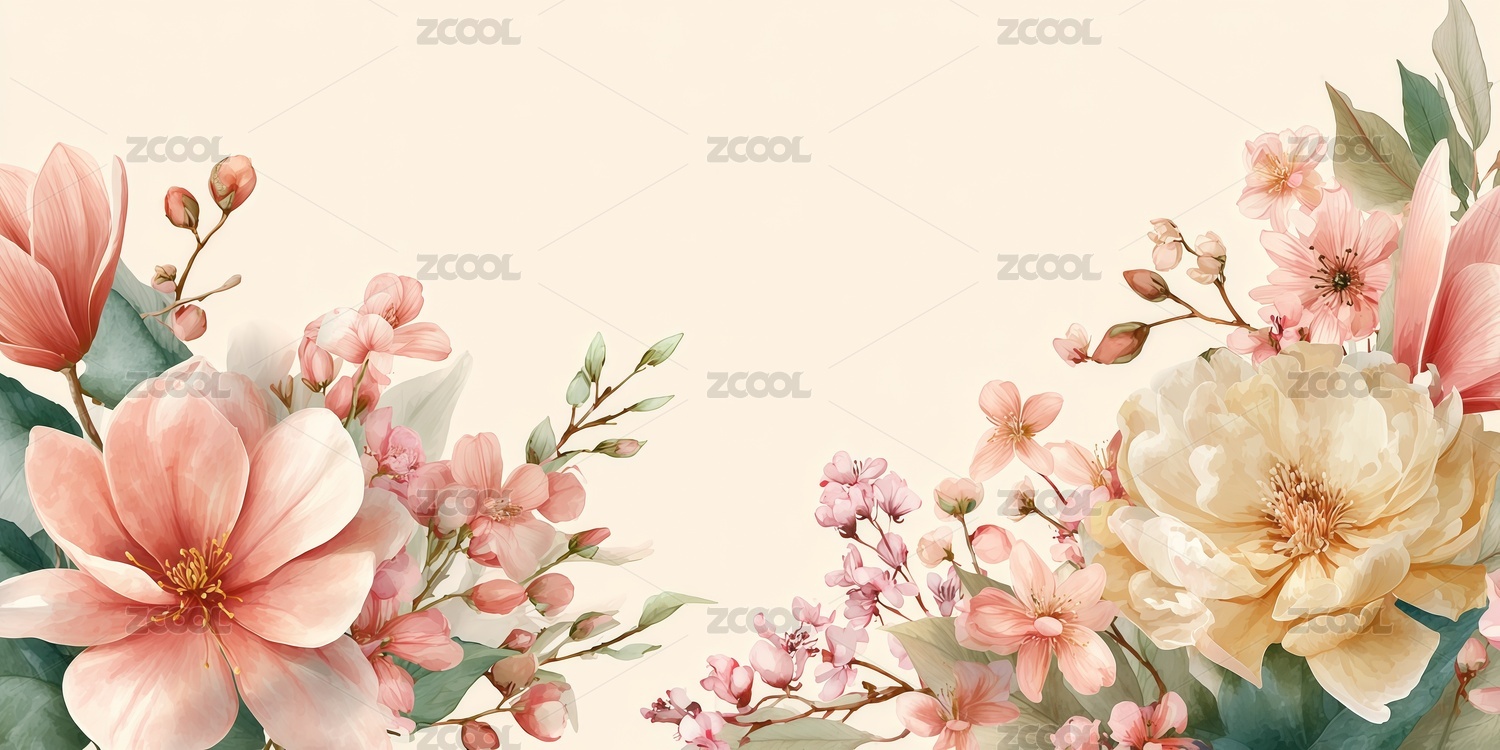 水彩花卉图案插画背景