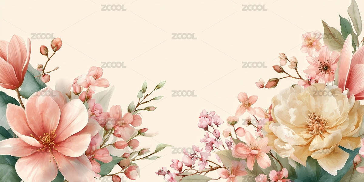 水彩花卉图案插画背景（主预览-10086157） - 未分类 - 站酷设计师站酷素材原创素材 - 站酷ZCOOL