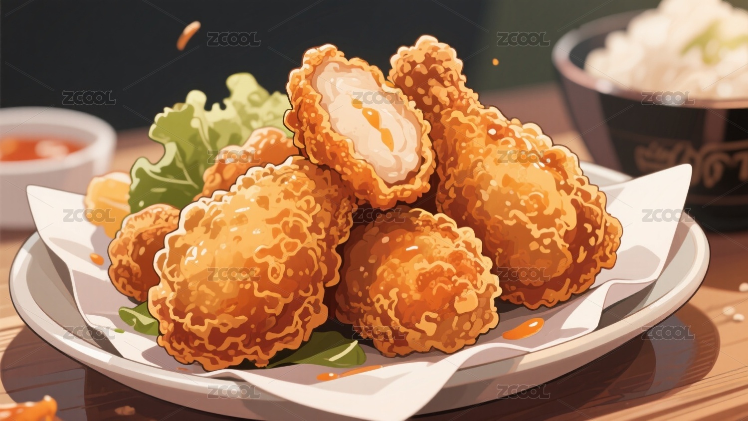 餐饮插画背景素材