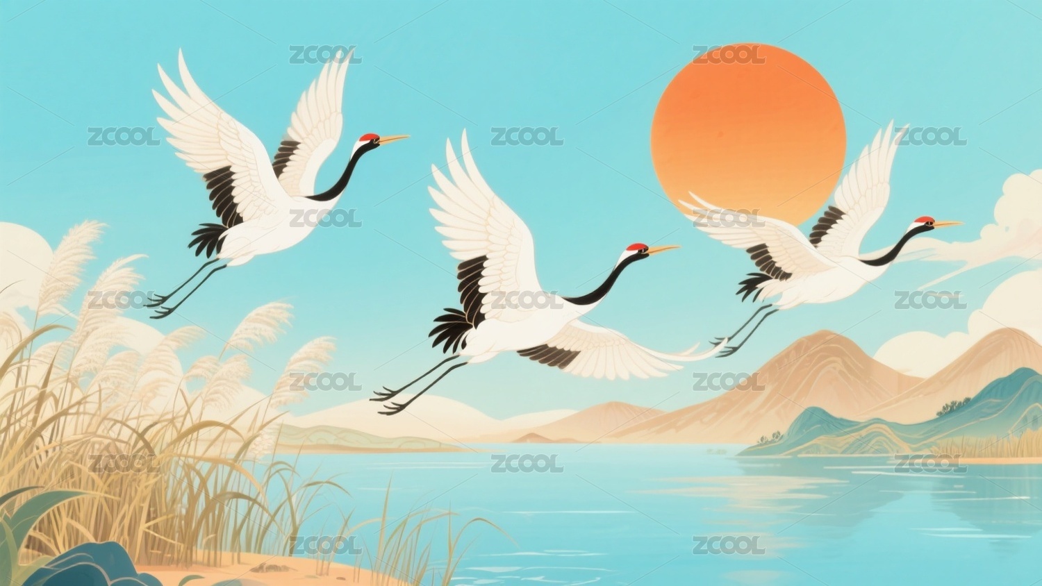 白露节气插画素材